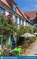 Colorful Flowers at the Facade of a White House in Flensburg Stock ...