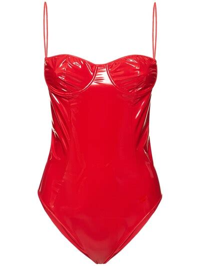 Latex Effect Balconette Maillot Swimsuit Oséree Swimwear Women