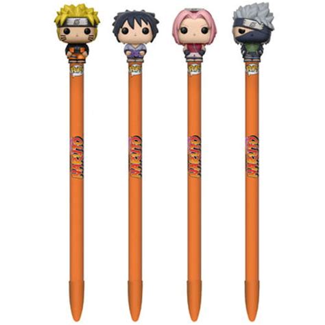 Funko Collectible Pen With Toppers Naruto Set Of 4 Sasuke Sakura