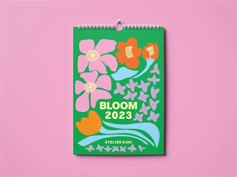 2023 Bloom Wall Calendar 12 Month Hanging A4 Calendar Etsy