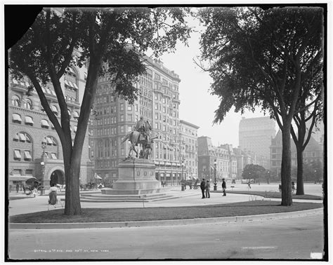 Vintage Photograph Showing 59th Street And 5th Avenue Circa 1904