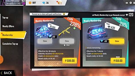 Don't wait and try it as fast as possible! How to Buy Weekly Membership in Garena Free Fire with ...
