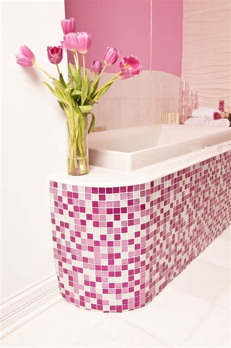 Sparkly Pink Mosaic Bath Interiors By Color