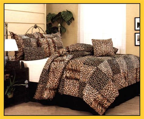 Leopardtigergiraffe Print Comforter Set Queen Brown Ebay