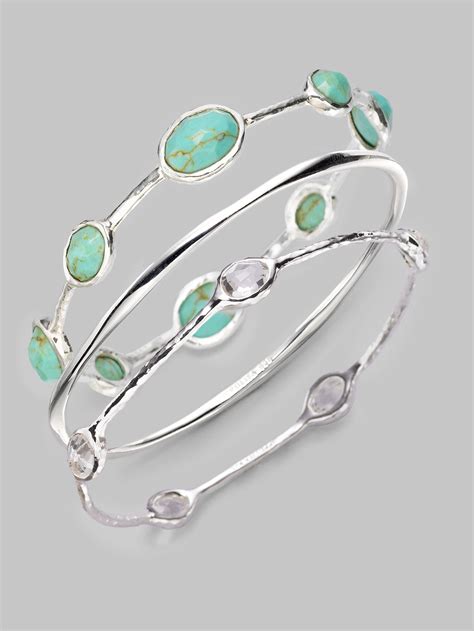 Ippolita Turquoise And Sterling Silver Bracelet In Blue Lyst