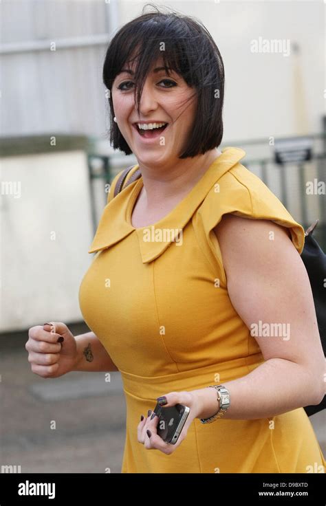Natalie Cassidy Wearing A Mustard Coloured Dress As She Leaves A Pub At Lunch Time London