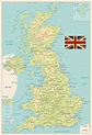 United Kingdom Physical Map Retro Colors | Map of great britain, Map of ...