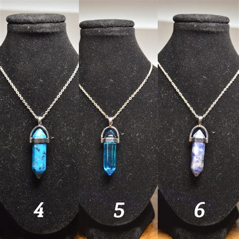 Blue Gemstone Necklaces Etsy