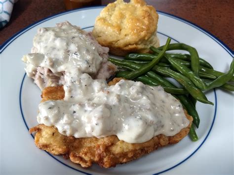 Homemade Country Fried Chicken With Sausage Gravy Mashed Potatoes