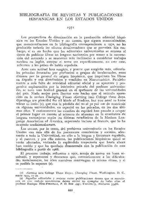 Bibliografia De Revistas Y Publicaciones Hispánicas En Los Estados