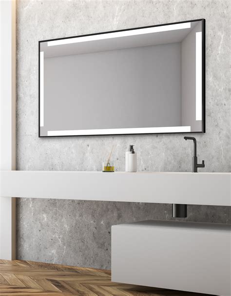 lustro łazienkowe led w ramie aluminiowej sesil lustrodlaciebie