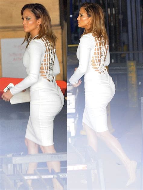 Jennifer Lopez Highlights Booty In Tight Net Back Dress And Blade Pumps