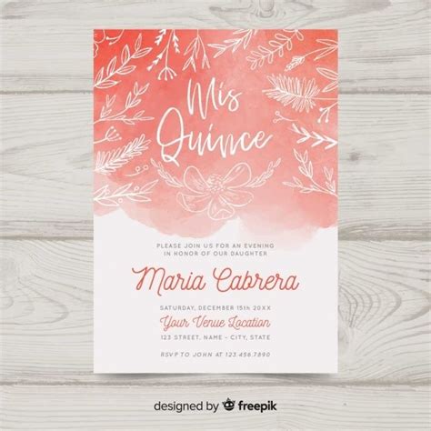 Watercolor Wedding Floral Watercolor Quinceanera Graphic Editing