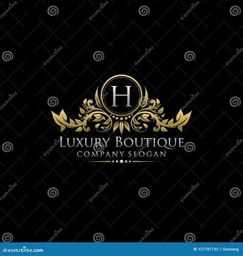 Gold Royal Luxury Boutique H Letter Logo Stock Illustration