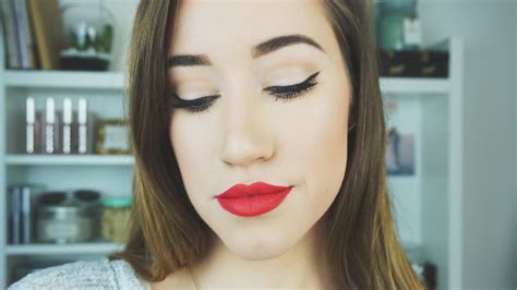 Classic Red Lip And Winged Liner Makeup Tutorial Allie G Beauty Youtube