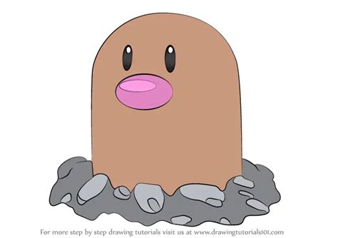 Learn How To Draw Diglett From Pokemon Pokemon Step By Step Drawing