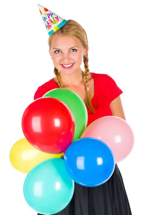 Birthday Woman With Balloons Free Stock Photo Public Domain Pictures