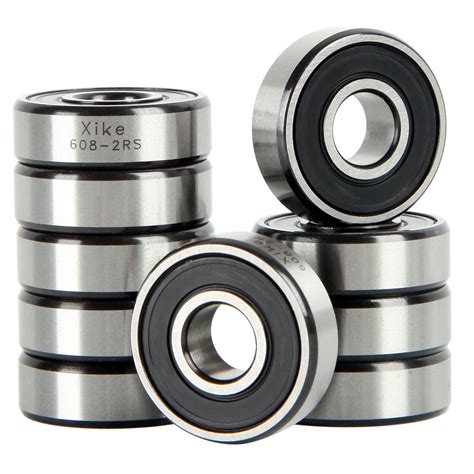 Xike 10 Pack 608 2rs Precision Bearings 8x22x7mm Rotate Quiet High