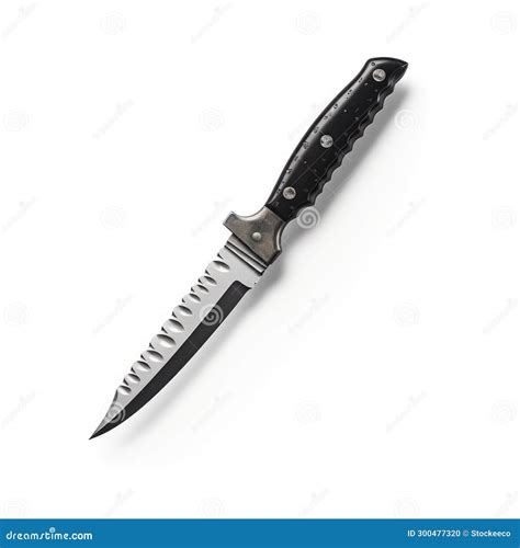 Digitally Enhanced Knife With Black Handles And Silver Blade Stock