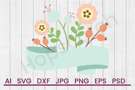 Floral Banner Svg File Dxf File By Hopscotch Designs Thehungryjpeg