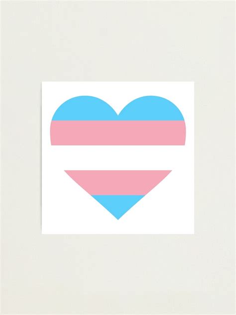 Trans Pride Flag Heart Shape Photographic Print By Seren0 Redbubble