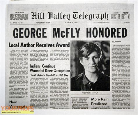 Back To The Future 2 George Mcfly Honored Hill Valley Telegraph