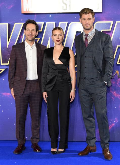 Scarlett Johansson Black Suit At Avengers Endgame Red Carpet Popsugar