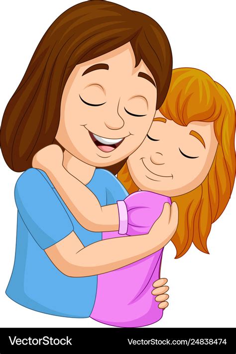 Cartoon Happy Mother Hugging Her Babe Vector Image My XXX Hot Girl