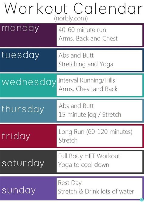 A Good Weekly Workout Schedule Workoutwalls