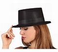 Sombrero de copa o Chistera elegante flocada negra