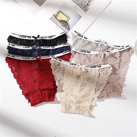 Buy Sexy Lace Panties Women Fashion Cozy Lingerie Tempting Pretty Briefs