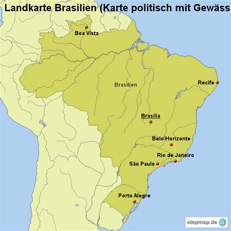 Hier sehen sie die lage von brasilien unterkünften angezeigt nach preis, verfügbarkeit oder bewertung von anderen reisenden. StepMap - Landkarte Brasilien (Karte politisch mit ...