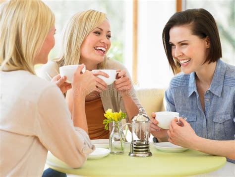 Group Of Women Meeting In Cafe Stock Image Image Of Enjoyment Cafe