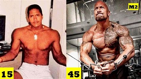 Dwayne Johnson The Rock From 1 To 45 Years Old Dwayne Johnson Transf