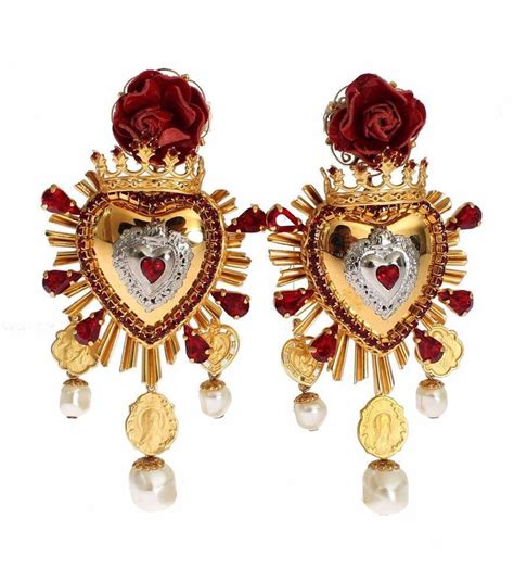 Dolce And Gabbana Runway Sacro Cuore Sacred Heart Earrings Sold Out