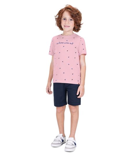 Camiseta Infantil Masculina Estampada Trick Nick Rosa Moda Feminina E Masculina Itens Para