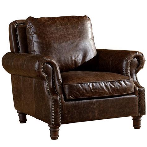 English Rolled Arm Arm Chair Dark Brown Leather — Crafters And Weavers
