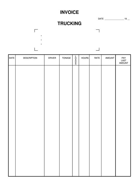 Trucking Invoice Template Fill Out And Sign Online Dochub