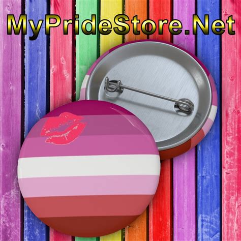 Lipstick Lesbian Pride Flag Pin Button Etsy