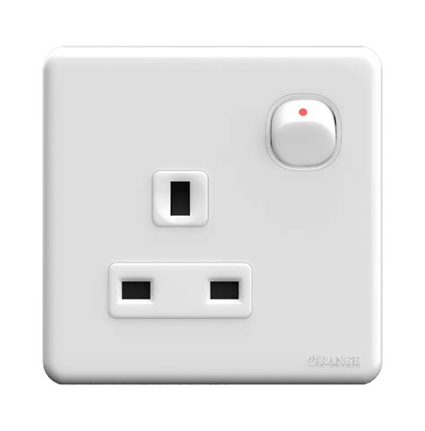 Single Switched Socket Outlet 13a Orange Electric