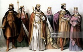 the first kings of the capetian dynasty in France : l-r Hugues 1st ...