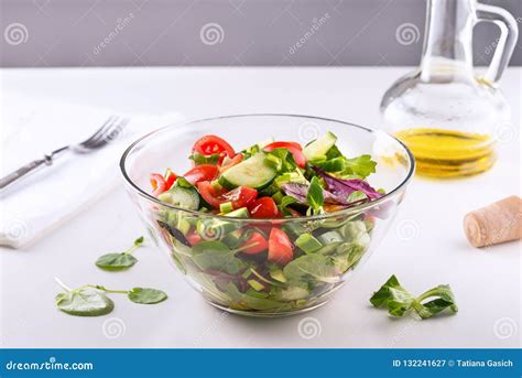 Fresh Vegetable Salad In A Bowl Stock Image Image Of Delicious