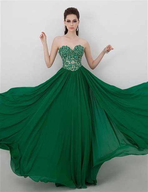 Resultado De Imagen De Vestidos De Novia Color Verde Esmeralda Emerald Green Prom Dress Green