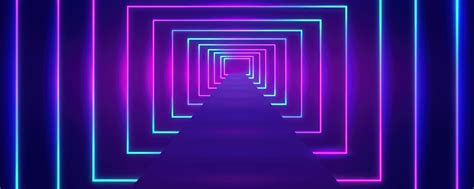 Wallpaper Infinity Neon Lights Nested Lines Optical Illustion