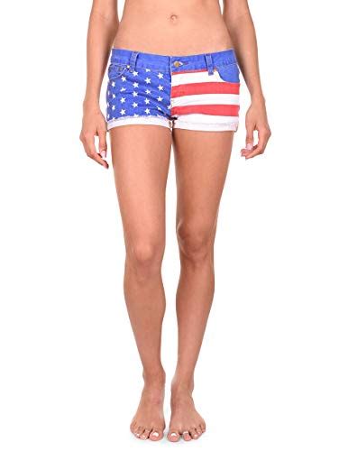 tipsy elves women s usa american flag denim shorts patriotic stars and stripes jean shorts