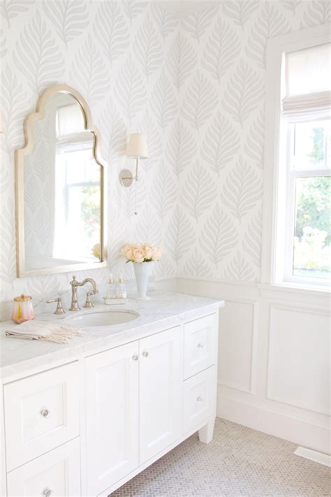 If You Love White Decor This Home Will Wow You Bathroom Wallpaper