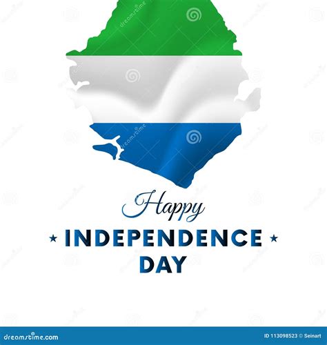 Sierra Leone Independence Day Sierra Leone Map Vector Illustration