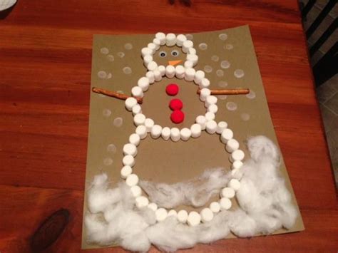 Marshmallow Snowmen Holiday Crafts Preschool Crafts Crafts