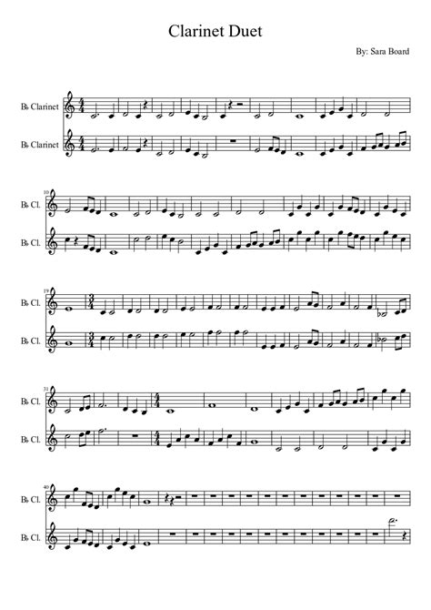 Read lists of the best clarinet sheet music: Easy Clarinet Duet | MuseScore | Clarinet sheet music ...