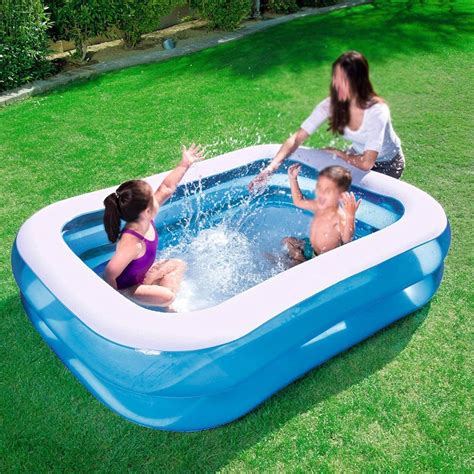 Valamji Plastic Rectangle 87 Feet Inflatable Swimming Bath Tub Pool